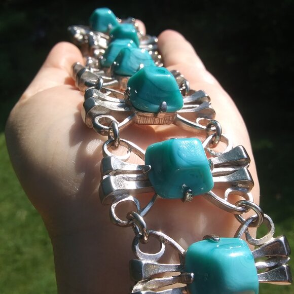 Vintage Castlecliff chunky southwest brutalist vibes statement bracelet - Picture 8 of 16